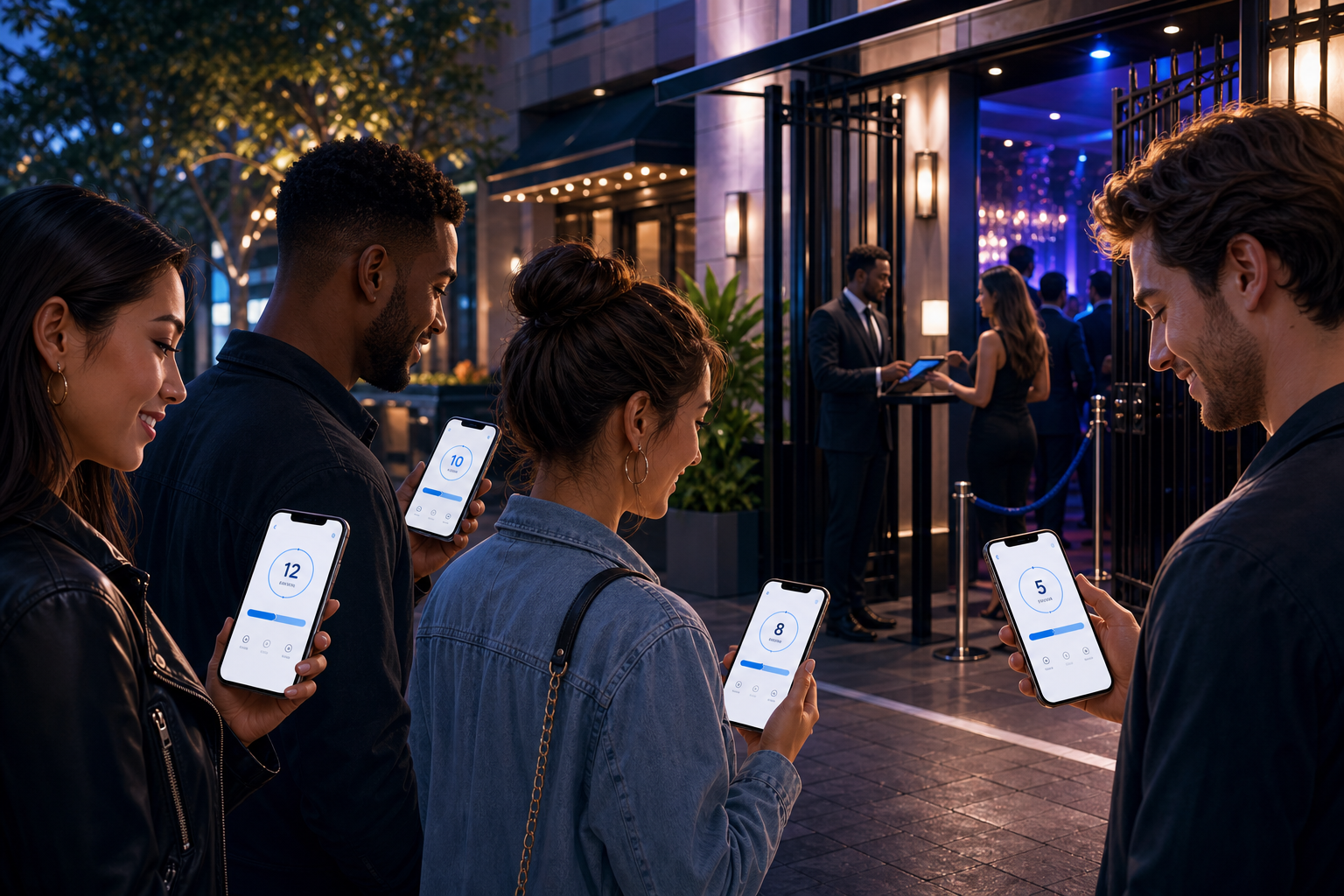 Customers joining a virtual waitlist